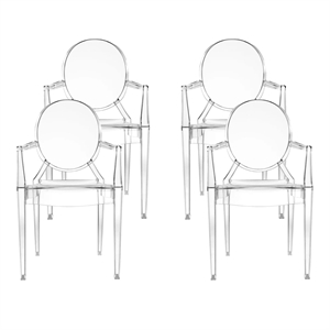 Kartell Louis Ghost Matstol Set Om 4 Kristall