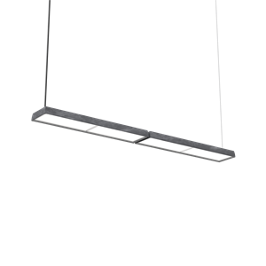 Louis Poulsen LP Slim Taklampa Dubbel 3000K & Dali Mörk Rå Aluminium