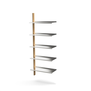 Mazo MOD Modell 2 Hyllsystem 1x1925 Skena + 5 Hyllor Ek/ Aluminium