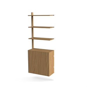 Mazo MOD Modell 8 Hyllsystem 1x1925 Skena + 3 Hyllor + Skåp Ek