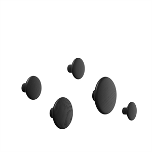 Muuto Dots Hangers Wood Svart 5 St.
