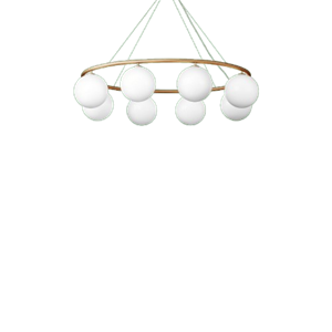 Nuura Miira 8 Oval ljuskrona Mässing/ Opal