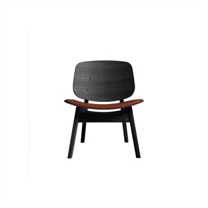 Ro Collection Pandora Fåtölj Klädd Sits Svartlackerad Ek/Calvados Läder