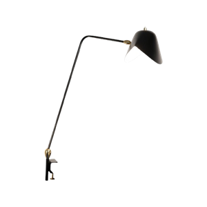 Serge Mouille Två Rotulas Agrafée Bordslampa Svart
