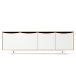 Decotique Sandfärgad TV-bänk Vit/Ek