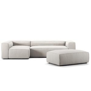 Decotique Grand 4-sits Soffa Divan Öppen Ände med Fotpall Vänster Månvit