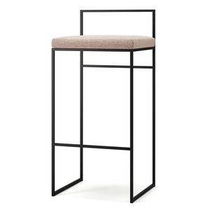Department Barstol med Ryggstöd 90 cm Svart/ Ljusrosa