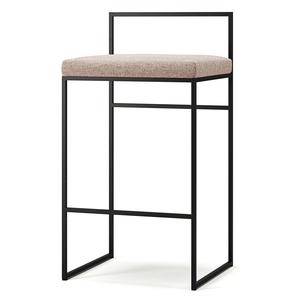 Department Barstol med Ryggstöd 80 cm Svart/ Ljusrosa