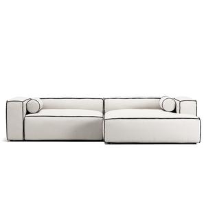 Decotique Grand Hue 3-sits Soffa Schäslong Höger Ånga/ Vit/ Grafitgrå