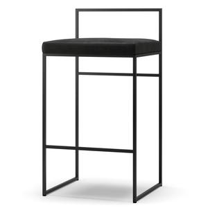 Department Barstol med Ryggstöd 80 cm Svart/ Svart Sammet