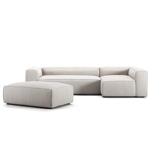 Decotique Grand 4-sits Soffa Divan Öppen Ände med Fotpall Höger Månvit