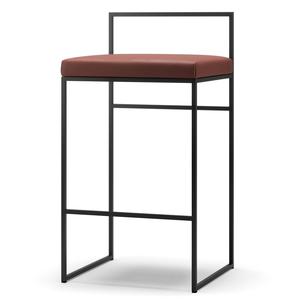 Department Barstol med Ryggstöd 80 cm Svart/brunt Läder