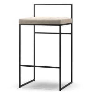 Department Barstol med Ryggstöd 80 cm Svart/ Beige Sammet