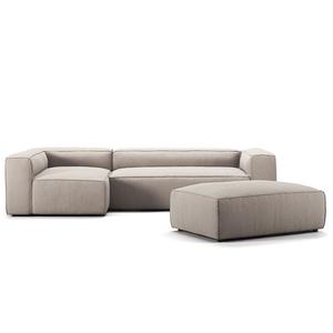 Decotique Grand 4-sits Soffa Divan Öppen Ände med Fotpall Vänster Sandskal/ Beige
