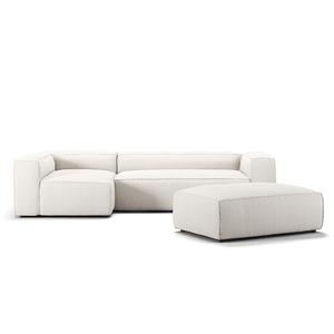 Decotique Grand 4-sits Soffa Divan Öppen Ände med Fotpall Vänster Ånga/ Vit