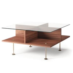 Decotique Vogue soffbord 70x70 Valnöt/ Mässing