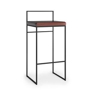 Department Barstol med Ryggstöd 90 cm Svart/rostfärgad Bouclé