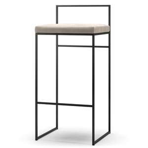 Department Barstol med Ryggstöd 90 cm Svart/ Beige Sammet