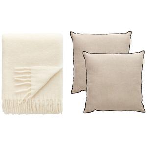Decotic Mysig Kudde & Pläd Set Beige