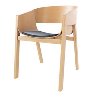 TON Merano Matstol Med Armstöd Med Klädd Sits Svart/Natur