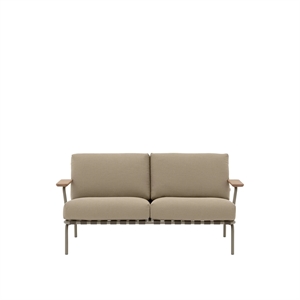 Muuto Settle Outdoor 2-Sits Soffa Ribbed Weave 5/Taupe