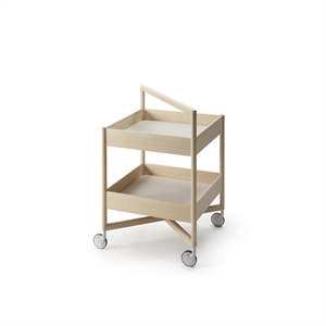 Nikari Taso Bricka Hög med Hjul Ask/Champinjon