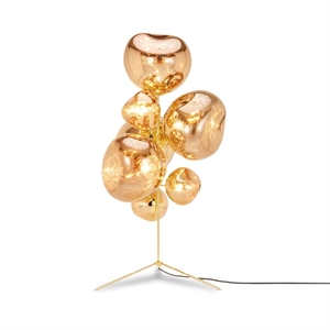 Tom Dixon Melt Gulvlampe Guld Chandelier