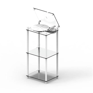 Transparent Skivspelare Bordshögtalare Vit