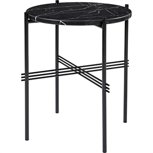 GUBI TS GUBI Runda Ø40 cm M. Svart Bas och Svart Marquina Marmortopp
