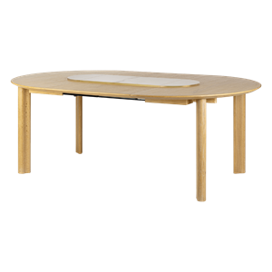 Umage Comfort Circle Smooth Matbord Med Förlängning Ek/ Vit/ Mässing