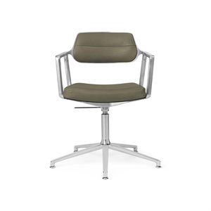 Vipp 453 Swivel+ Snurrstol med golvreglage Aluminium/ Bosco Grön