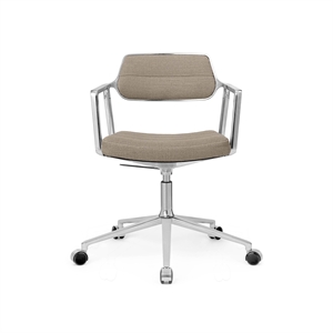 Vipp 453 Swivel+ Snurrstol med hjul Aluminium/Mörk Sandfärgad