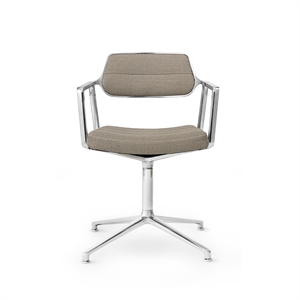 Vipp 453 Snurrstol med Golvglidfästen Aluminium/ Sandfärgad Textil