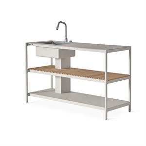 Vipp 742 Utomhusköksmodul Stor Med Diskho Aluminium/Teak