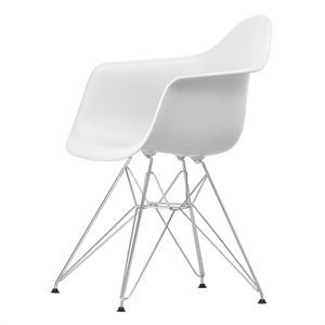 Vitra Eames Plast DAR Matstol RE Bomull Vit/ Krom