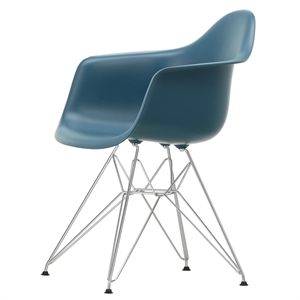 Vitra Eames Plast DAR Matstol RE Sea Blue/ Krom