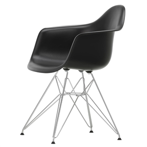 Vitra Eames Plast DAR Matstol RE Deep Black/ Krom